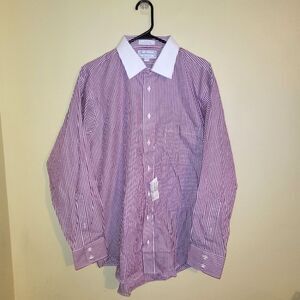 New Burberry London Men's Vintage Striped Button Up Shirt 17-34 Large